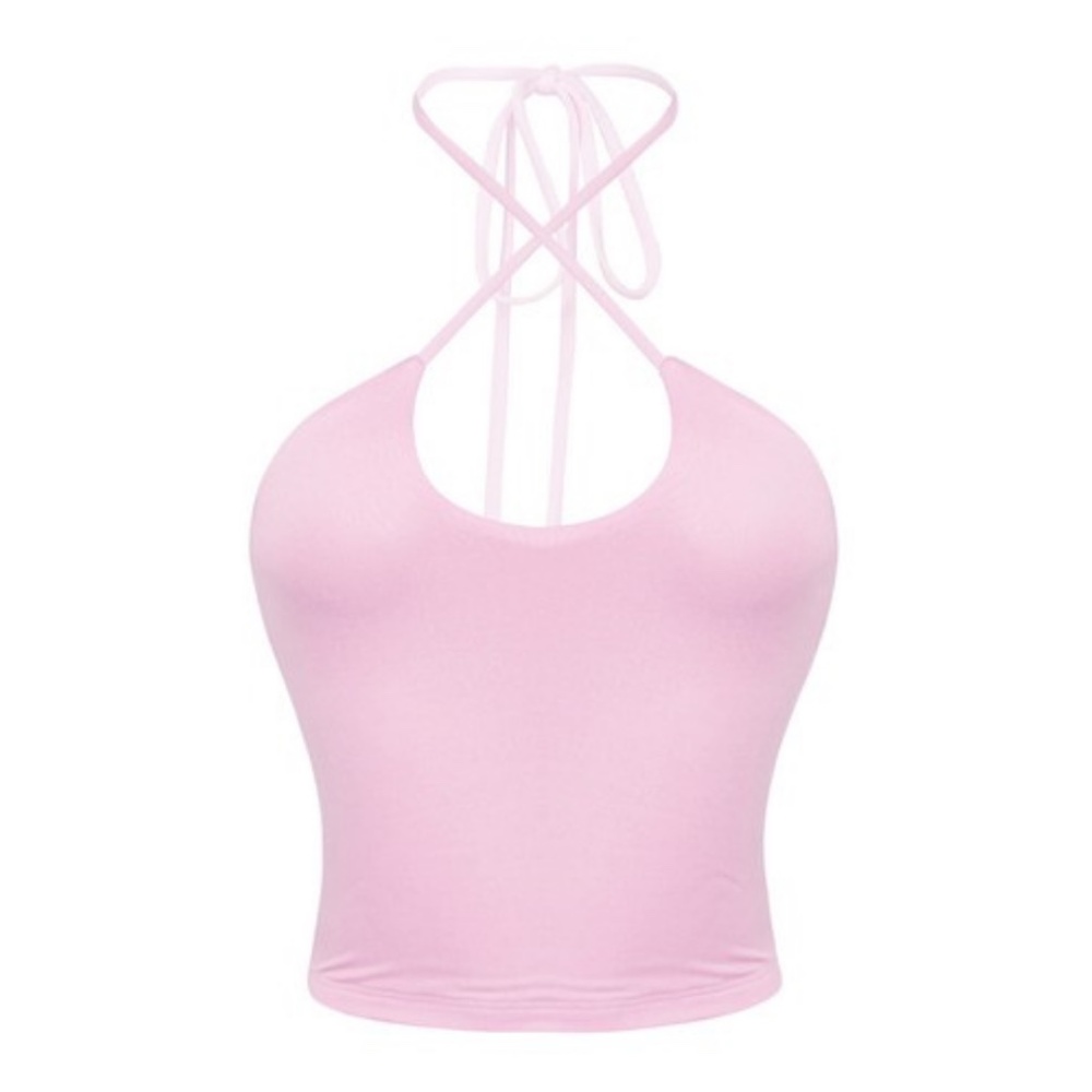 Pink Halter Crop-top